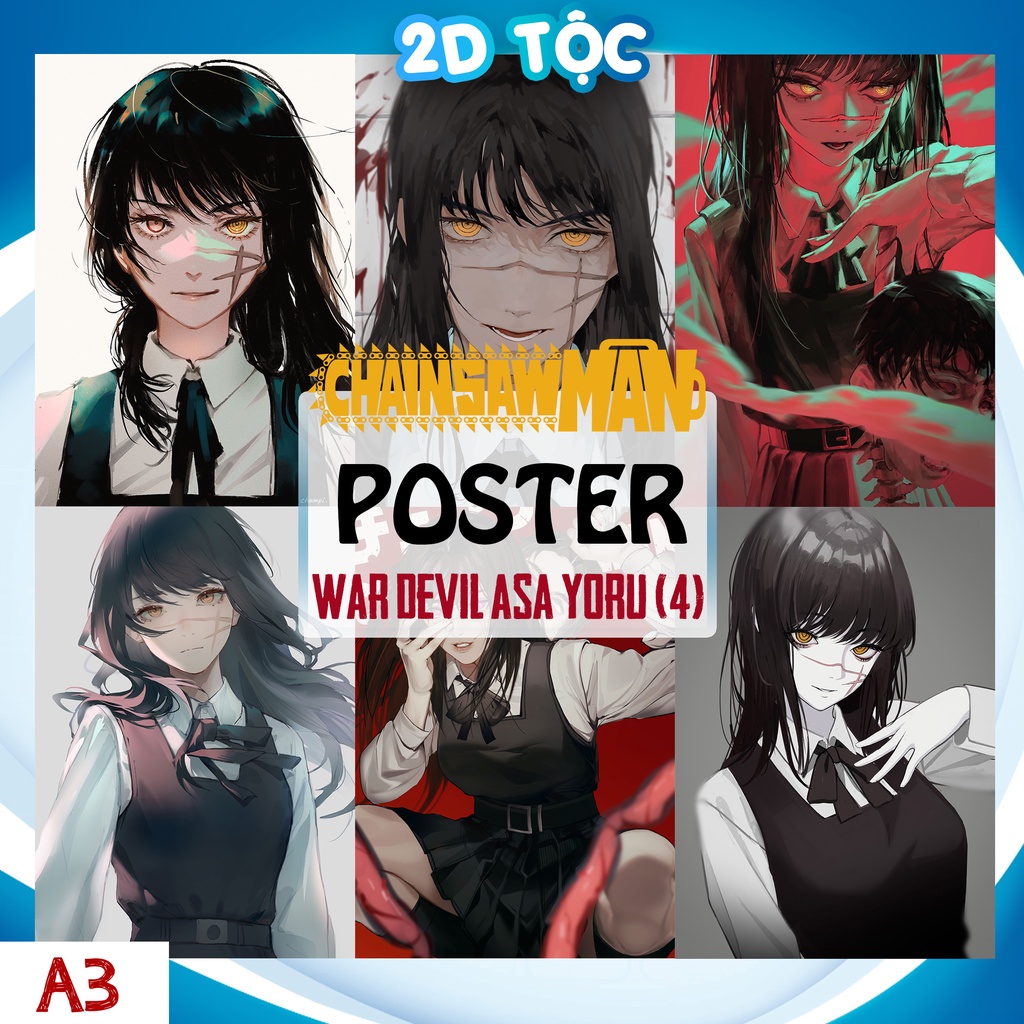 Ảnh POSTER A3 War Devil Asa Yoru (4) Anime Manga Chainsaw Man Chất Liệu Giấy Cao Cấp - 2D Tộc Shop