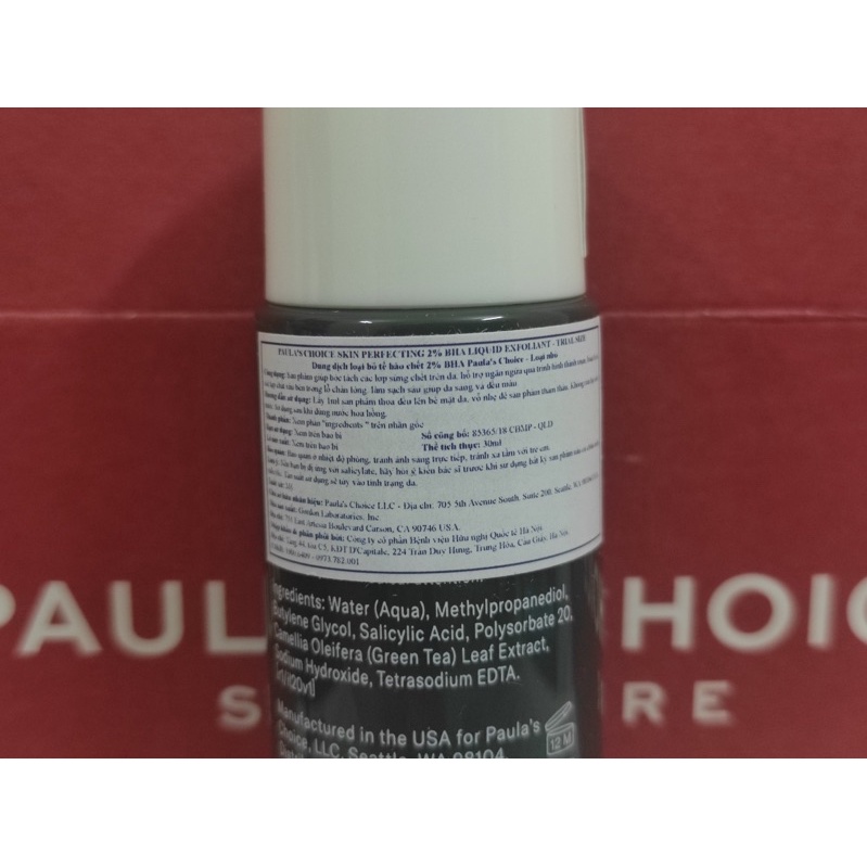 Tẩy da chết hóa học BHA 2% 30ml