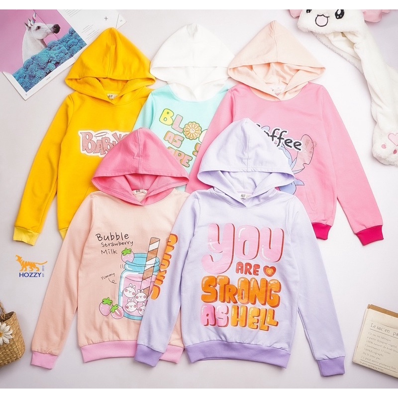 Áo hoodies bé gái HM size 20-45kg