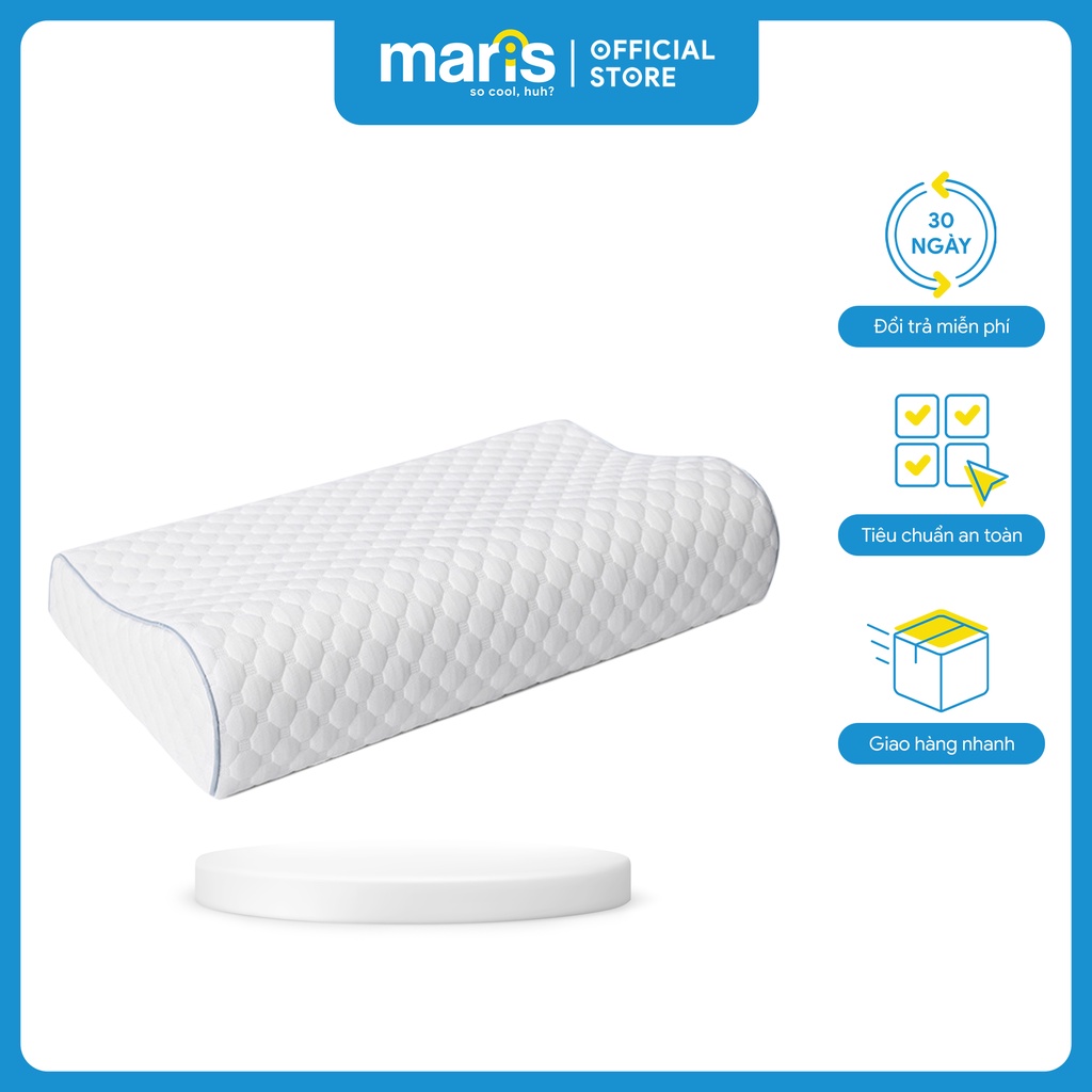 Vỏ Áo Gối Ngủ Cao Su Non Người Lớn Cao Cấp Maris MR-705, Gối Công Thái Học Hỗ Trợ Cổ Vai Gáy