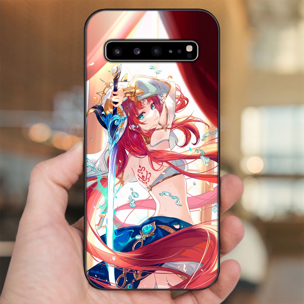 Ốp lưng Samsung S10, S10 5G, S10 Plus viền đen in hình Nilou Genshin Impact