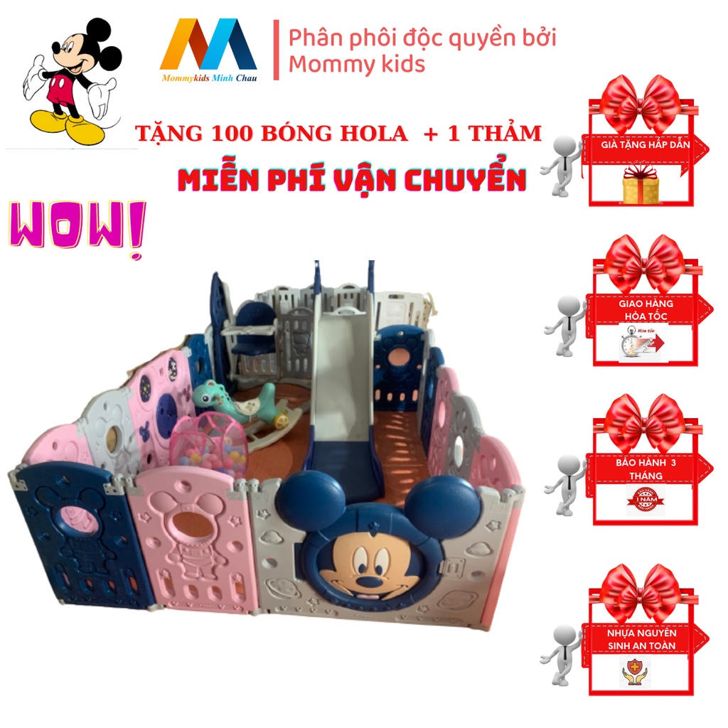 (100% FREEESHIlP) combo quây cũi MOMMYKID MINH CHÂU cầu trượt xích đu 1m6.2mTẶNG THẢM 100 bónG, COMBO BÓNG RỔ