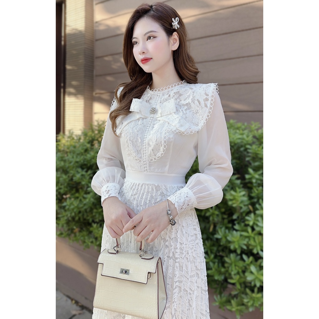 Đầm dự tiệc thiết kế 2 màu Trắng-Tím thiết kế body sang chảnh, Váy tiểu thư tôn dáng nổi bật