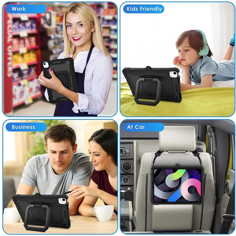 Ốp Máy Tính Bảng Chống Sốc Có Giá Đỡ Bút Chì 360 Độ Cho iPad 10th Gen 10.9 inch 2022°Ốp Lưng Có Đế DựNg Và Dây Đeo Vai Cho iPad 10.2 / Air 3 Air 4 Air 5 / iPad Pro 11 / Mini 6