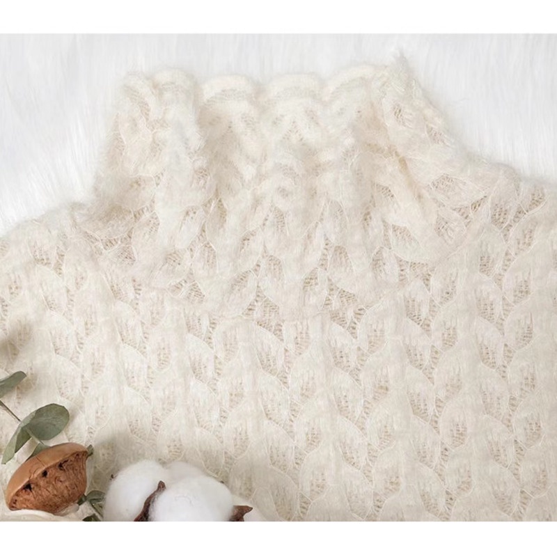 Áo Ren Cổ Cao Tay Dài Phong Cách Phương Tây Thời Trang Mùa Thu Cho Nữ