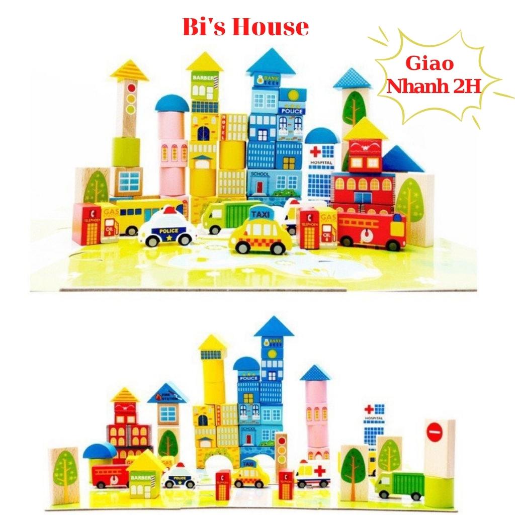 Bộ Đồ Chơi Lắp Ghép Mô Hình Thành Phố Bằng Gỗ Bi's House