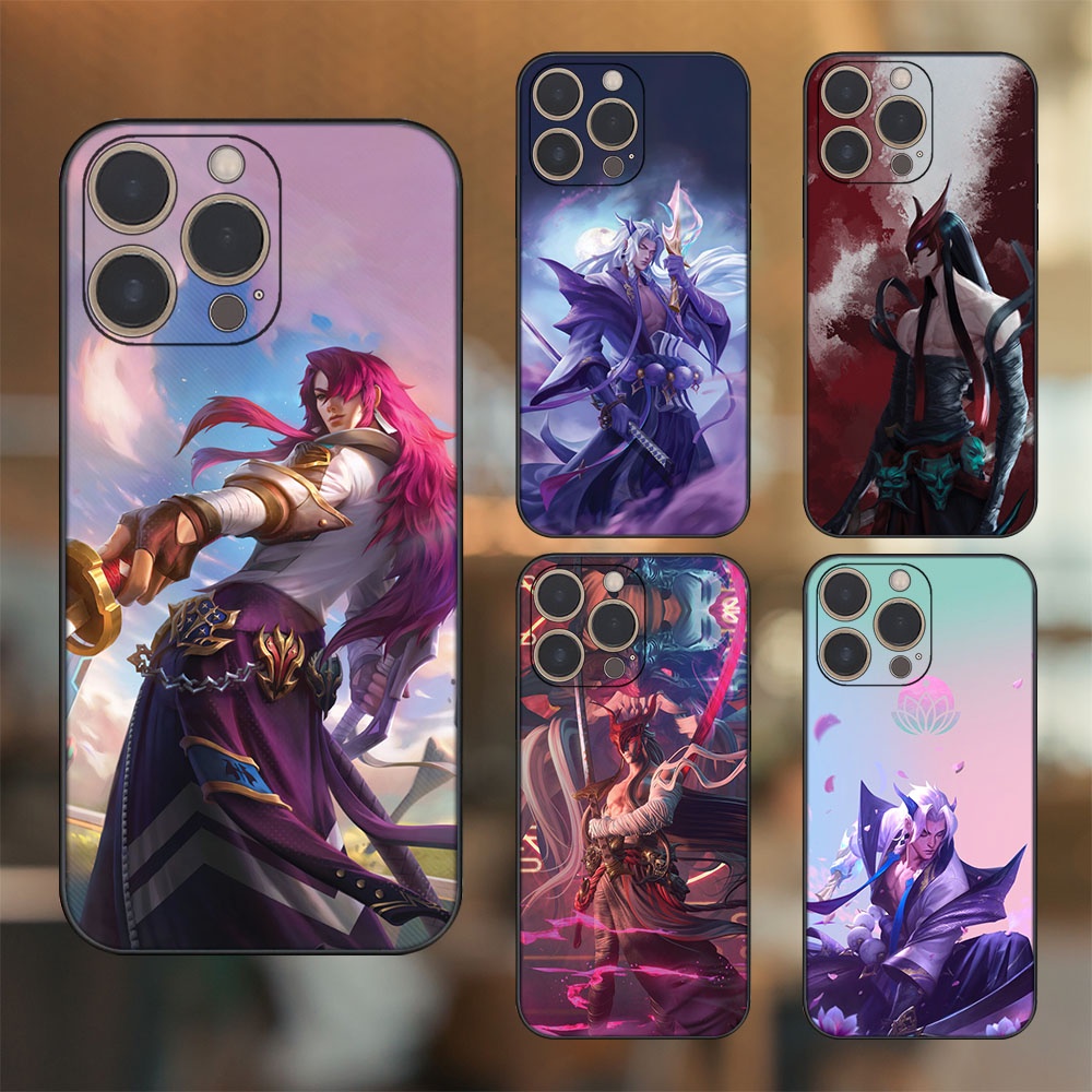 Ốp lưng iPhone 13 Pro dẻo đen cạnh vuông in hình Yone Liên Minh Huyền Thoại
