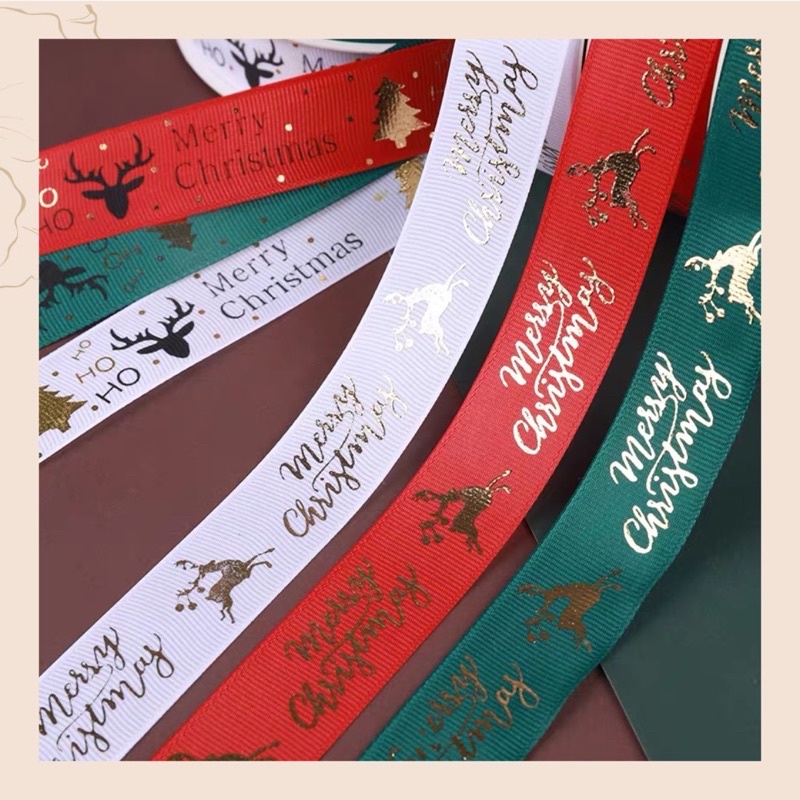 Ruy băng gân gói quà hoạ tiết giáng sinh Noel