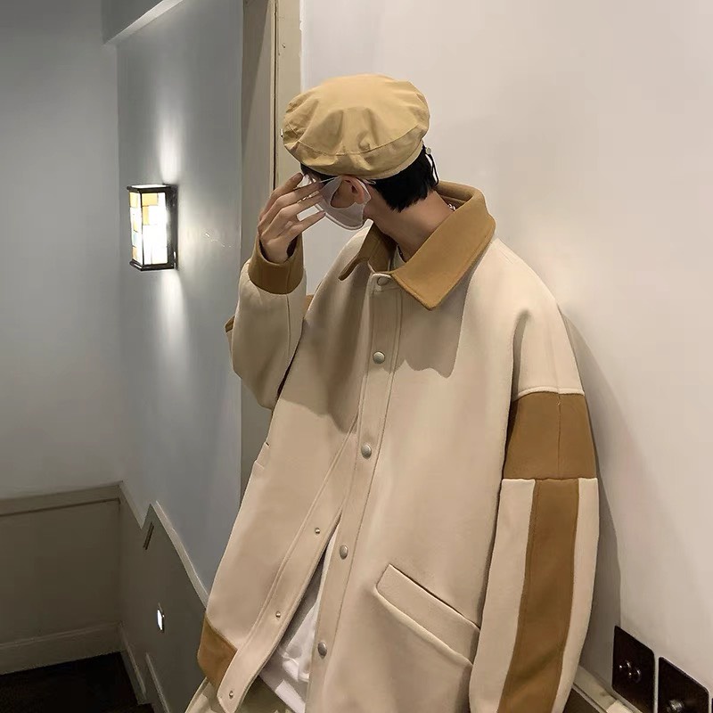 Áo khóac nam Varsity chất dạ lỳ - có phối màu là điểm nhấn, áo 2 lớp, chất dạ dày - Nice Clothes