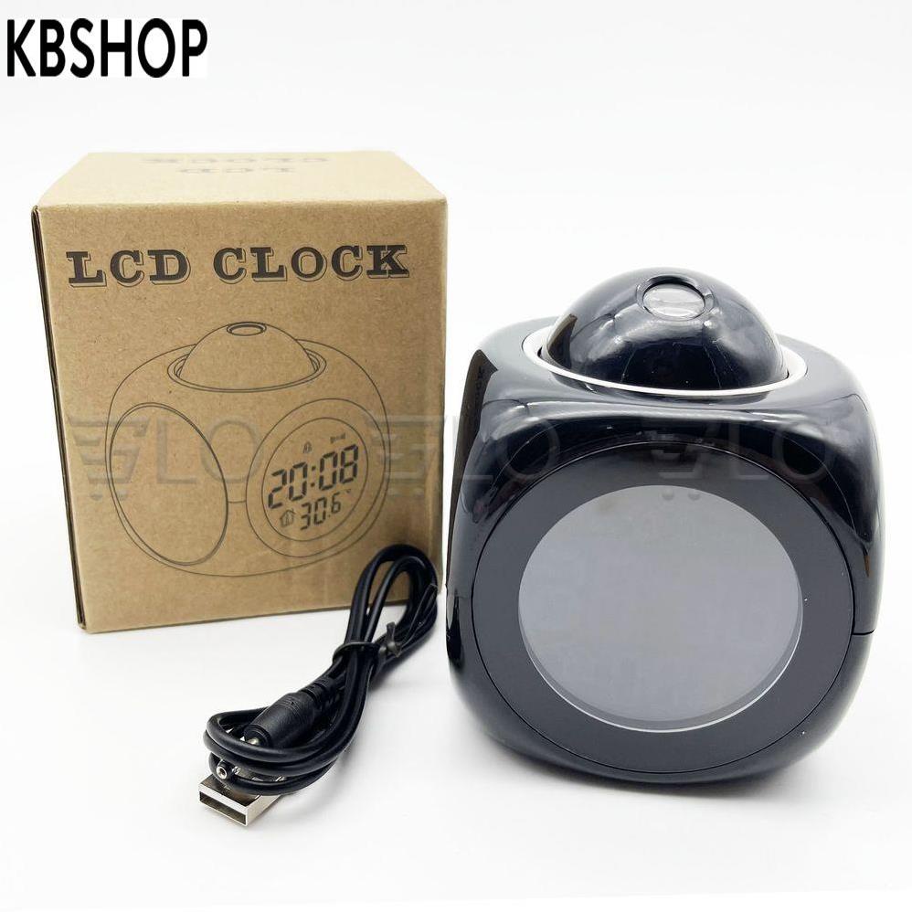 Đồng Hồ Báo Thức Hiển Thị Giờ, Nhiệt Độ Có Giọng Nói, Tích Hợp Đèn Led Chiếu Lên Tường Độc Đáo