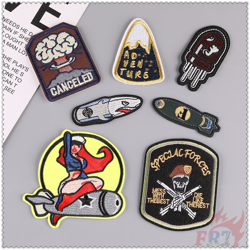 ☸ Sticker Ủi Thêu Hình Rock and Roll ☸ 1 Sticker Ủi Thêu Hình Huy Hiệu