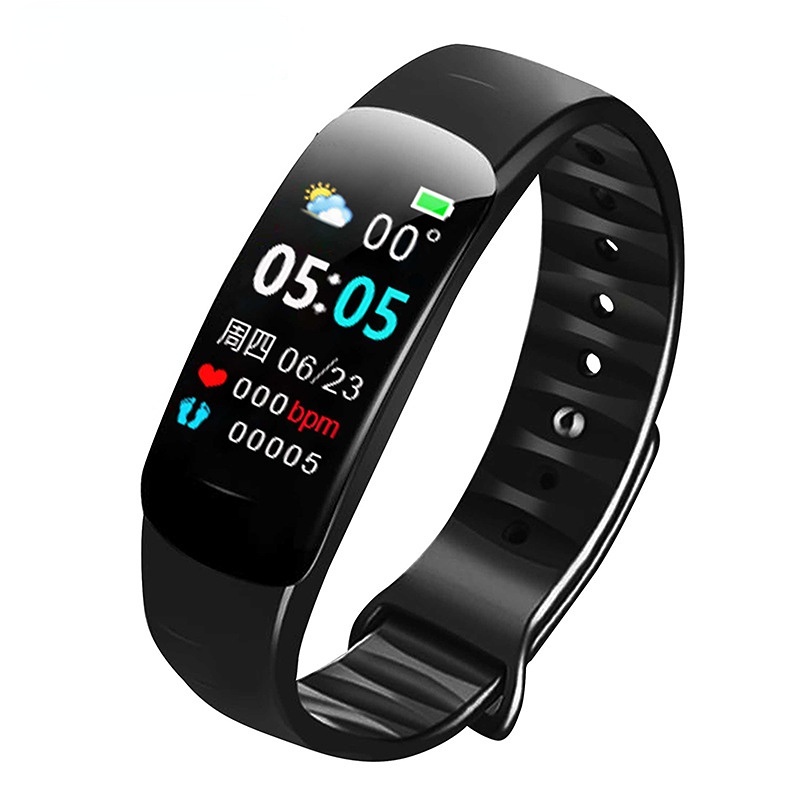 Bộ Vòng Tay Thể Thao Thông Minh Bluetooth C1plus Màn Hình Màu Chống Nước Giám Sát Nhịp Tim & Huyết Áp