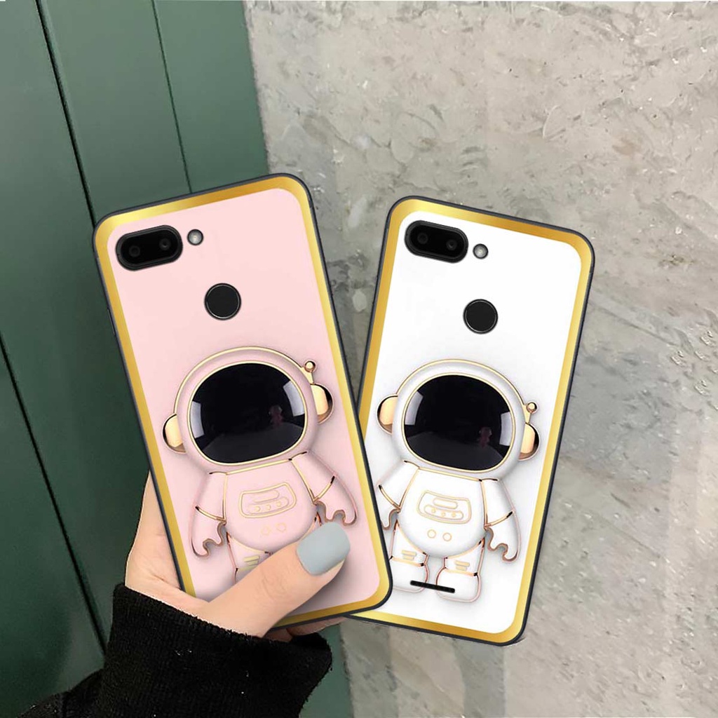 Ốp lưng Xiaomi Redmi 6 in hình hiệu ứng 3D phi hành gia robot đáng yêu, ốp rẻ đẹp