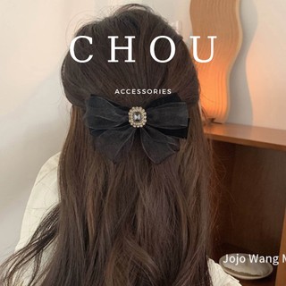 Kẹp tóc, buộc tóc nơ đính đá vuông | chou accessories |