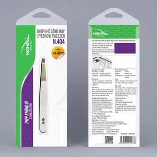 Kềm Nghĩa nhíp nhổ lông mày N404, nhíp N404 đầu bằng, nhíp inox kìm nghĩa