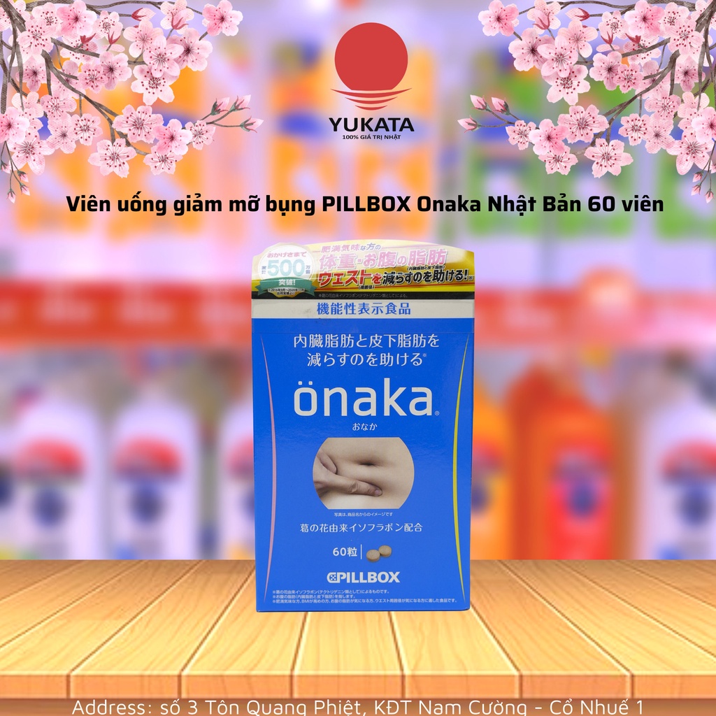 Viên uống giảm mỡ bụng PILLBOX Onaka Nhật Bản 60 viên