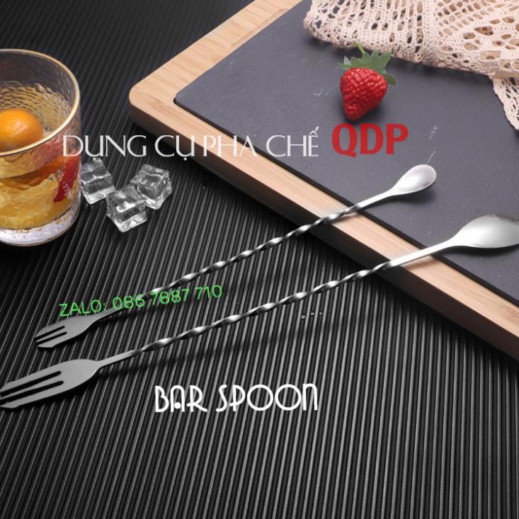 Thìa Bar 26cm - Bar 32cm - thìa khuấy pha chế chất liệu inox - Bar spoon