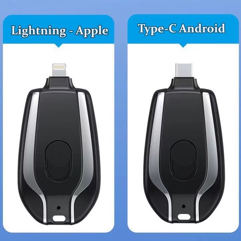 Sạc Dự Phòng Mini Dạng Móc Khóa Sành Điệu Dung Lượng 1500mAh, Thiết Kế Nhỏ Gọn, Sạc Cho Điện Thoại Iphone, Android, Oppo