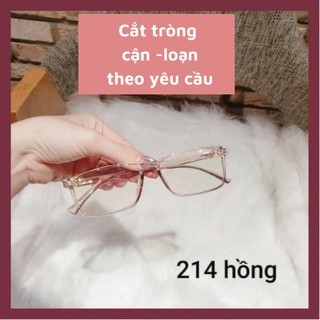 Gọng kính cận nam nữ vuông nhựa dẻo 214 hợp thời trang thay được tròng cận viễn loạn