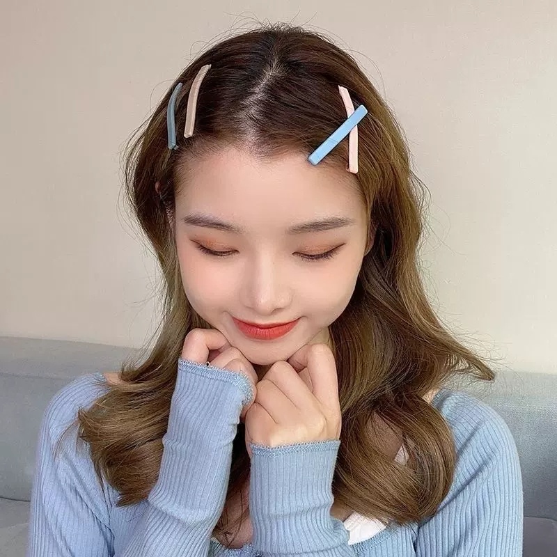 Kẹp Tóc Mỏ Vịt Một Cánh / Kẹp Tóc Nhám Đơn Giản Màu Sắc Morandi Giản Dị Dành Cho Bạn Nữ