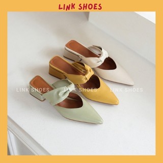 Sabo Sục got thấp mũi nhọn kiểu dáng quai ngang gắn nơ bản to 3 màu TT37