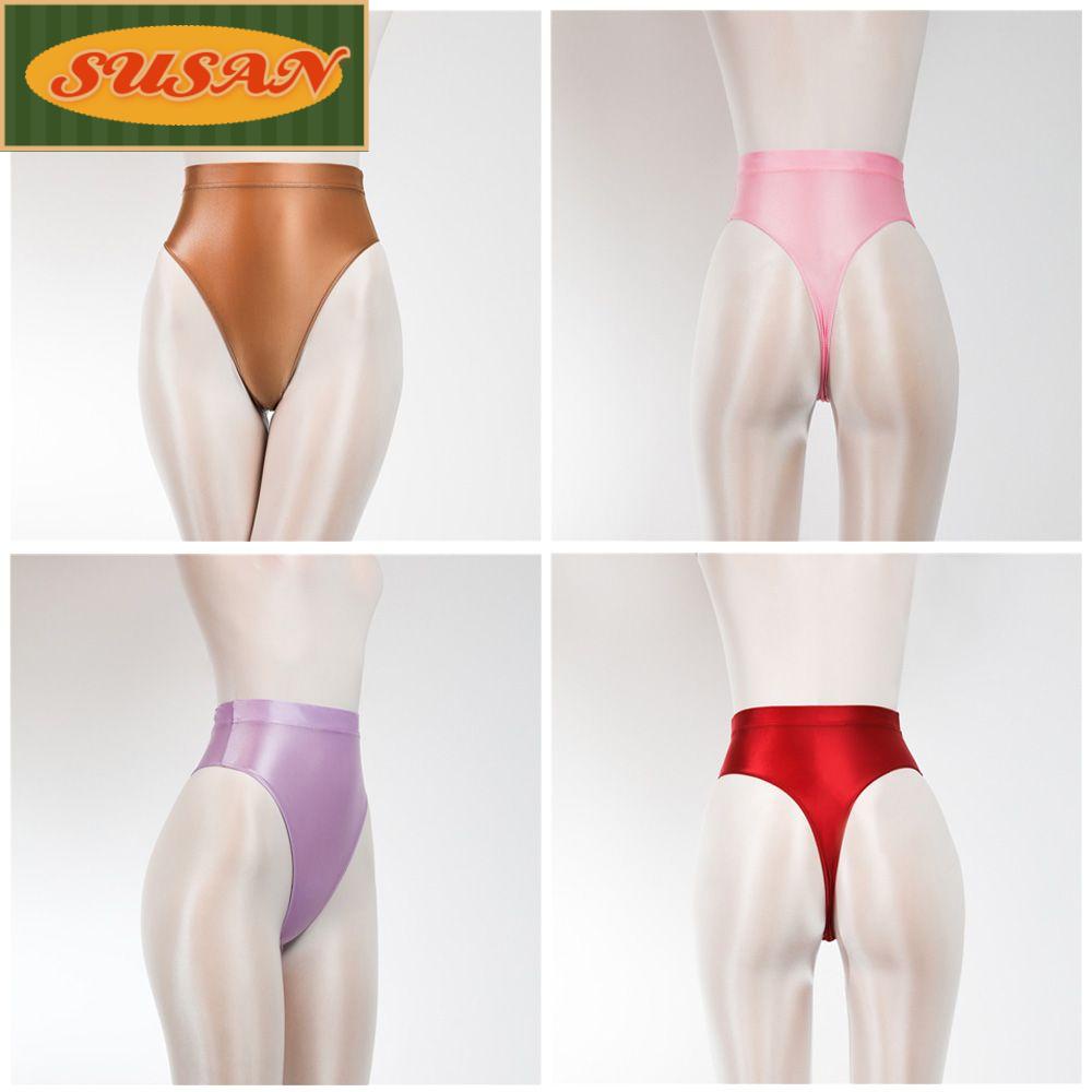 Quần lót lọt khe bằng satin siêu mỏng lưng cao co giãn quyến rũ có size lớn cho nữ