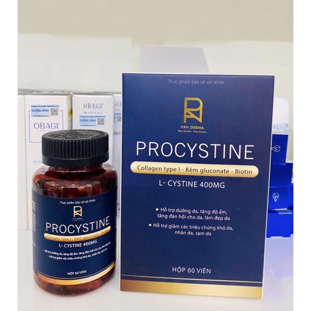 Procystine Viên uống giảm mụn trắng da đẹp tóc Procystine 60 viên Mẫu mới