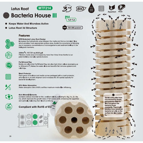 Sứ Lọc Củ Sen Thế Hệ 3 (8x25cm) - Mountain Tree Lotus Root Bacteria House III (L) Cho Bể Cá