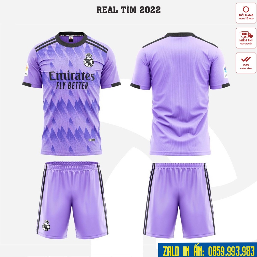 Bộ Quần Áo Bóng Đá CLB Real Madrid Thun Lạnh Cao Cấp Mẫu Mới Nhất A9