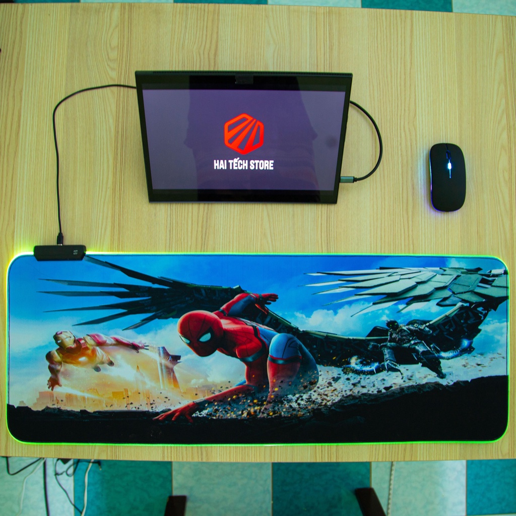 Lót chuột Anime Có LED RGB siêu đẹp, One piece, Naruto, dragon ball, đa dạng mẫu mã kích thước, Pad chuột  80x30 90x40