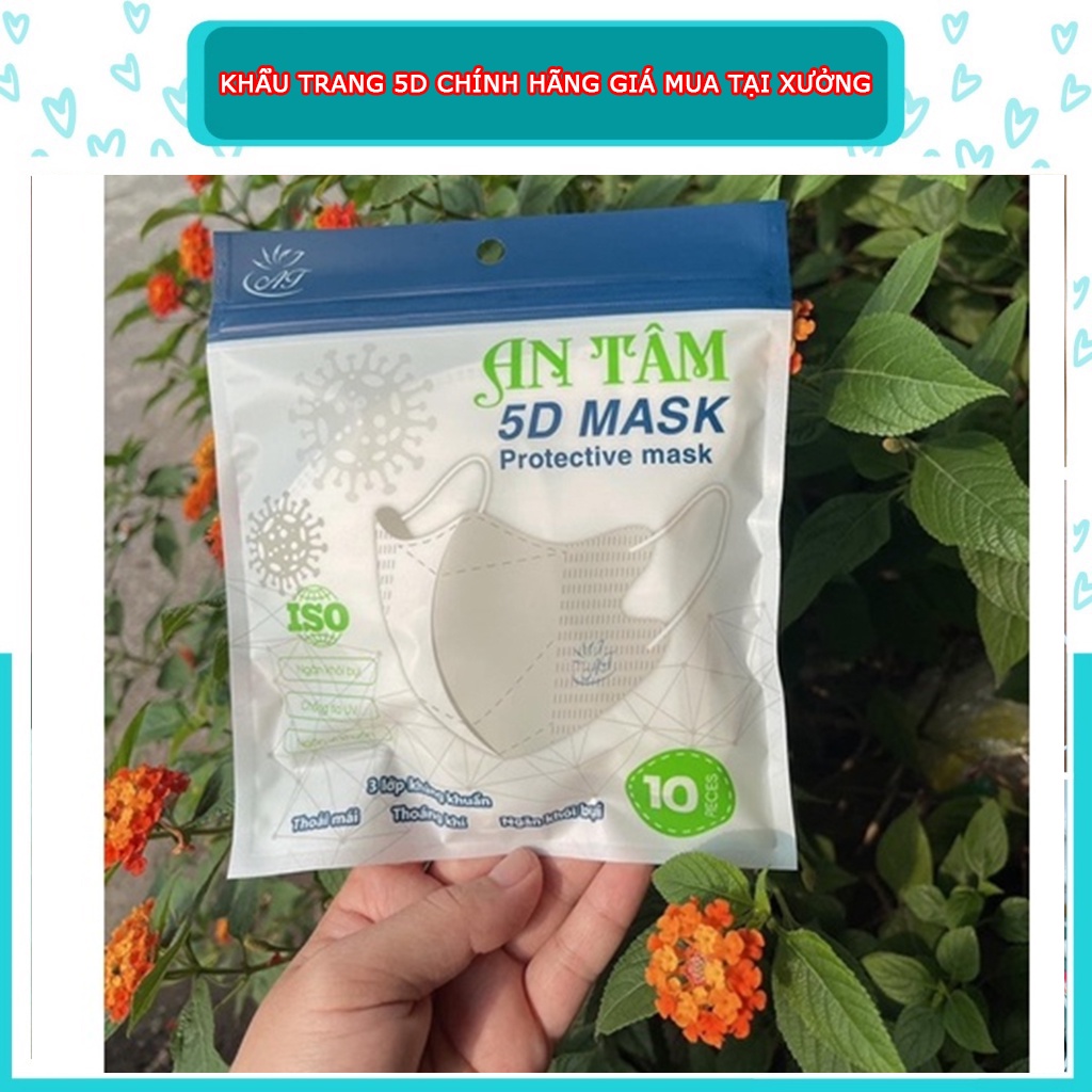 Khẩu trang 5D Nam Anh,Phượng Cát ... lẻ hộp 10 chiếc trắng