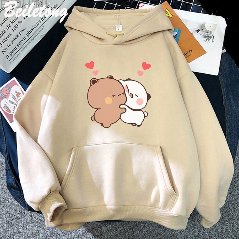 Áo Hoodie Có Túi Tay Dài In Hình Gấu Trúc Hoạt Hình Dễ Thương Thời Trang Xuân Thu Cho Nữ