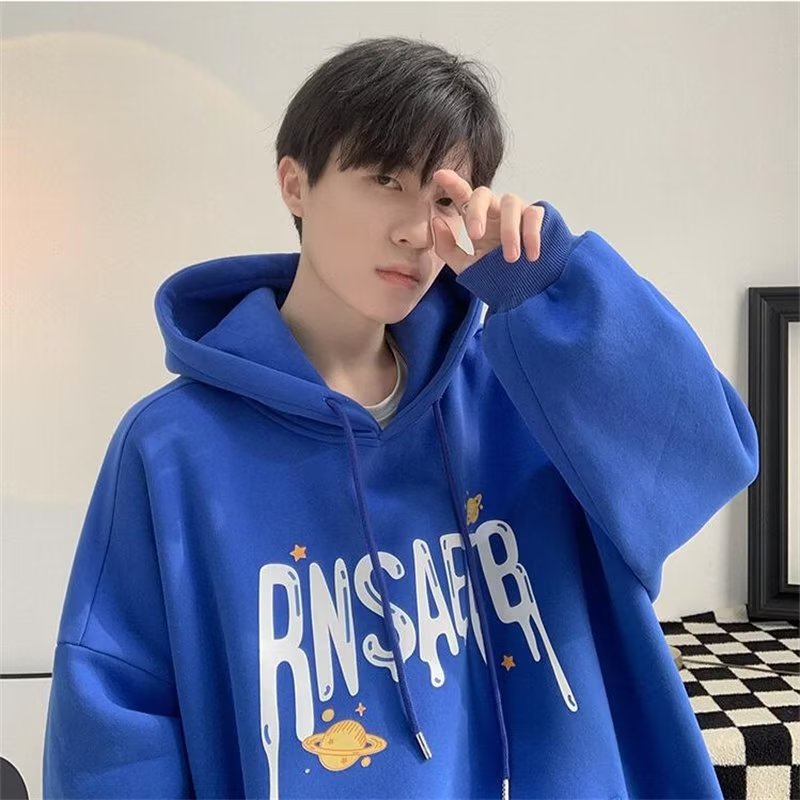 Áo hoodie In Chữ Thời Trang Mùa Đông Hàn Quốc Cho Nam Cỡ Lớn M-5XL