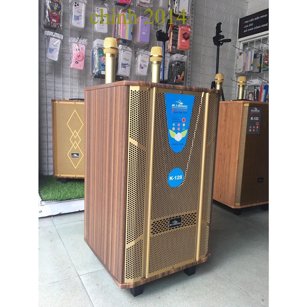 Loa vali kéo karaoke di động bass 30 kiomic K128 - Tặng kèm 2 mic không dây xin UHF - Hàng chính hãng lyducchinh201