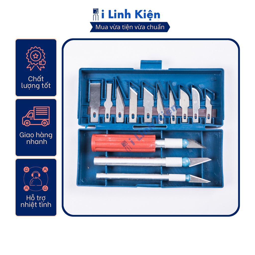 Bộ 13 lưỡi dao đa năng bằng thép cacbon 3 cán và 10 lưỡi rời đủ size