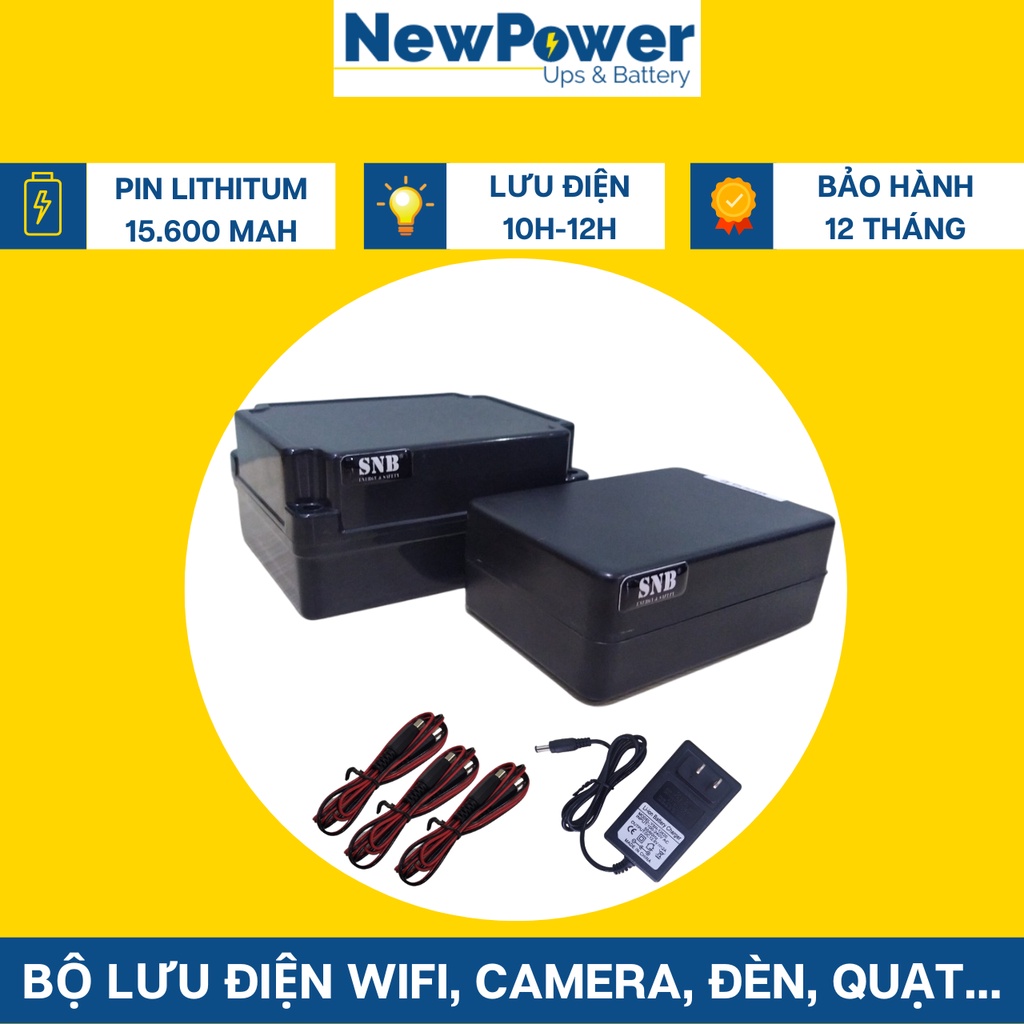 Bộ lưu điện gia đình 15.600mAh 5V-12V, UPS dùng cho camera, wifi..,mới 100%, BH 12 tháng, xuất xứ VN