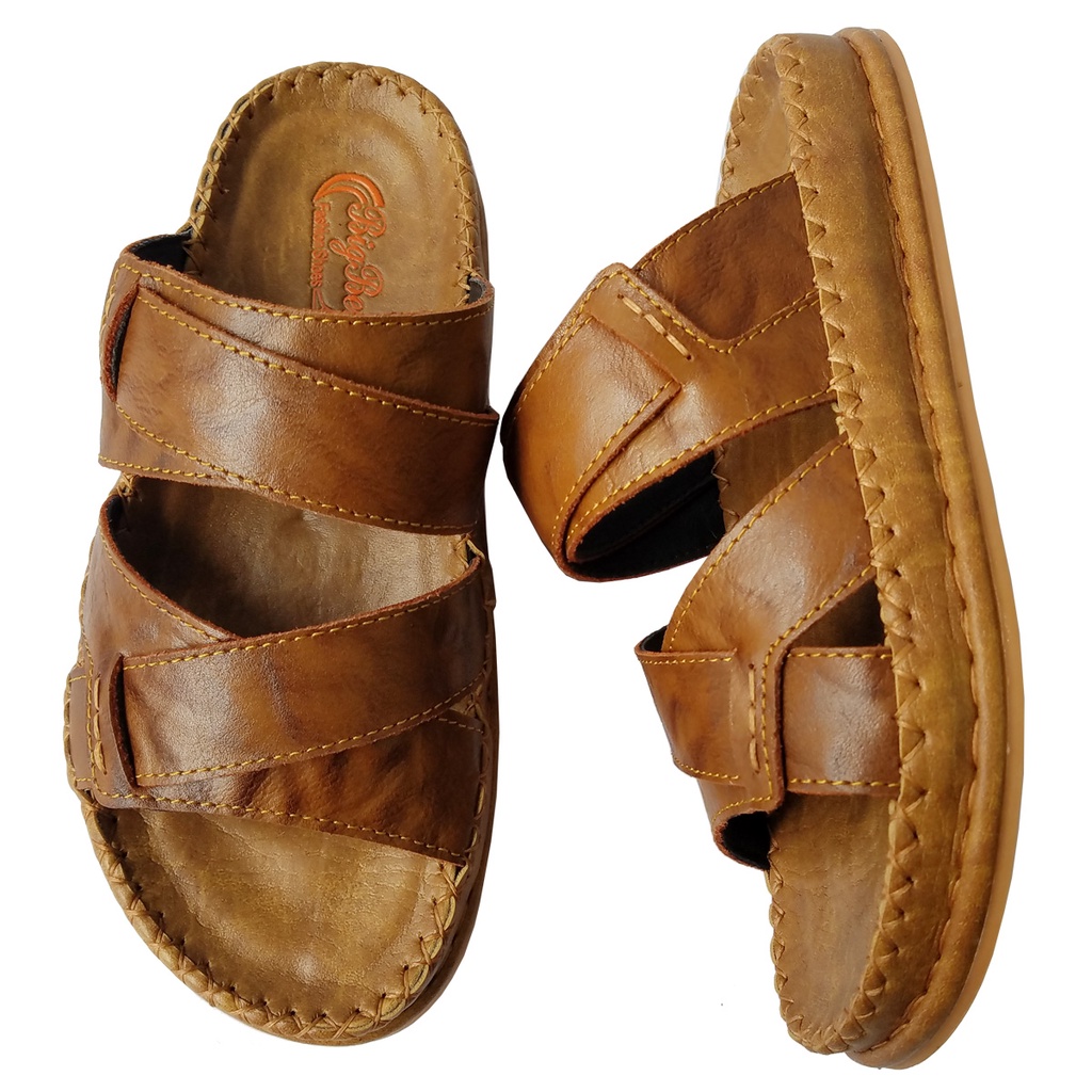 Dép Nam Quai Chéo BIGGBEN Da Bò Thật Cao Cấp HKD629