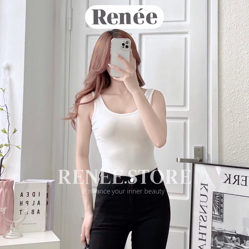 Áo ba lỗ nữ RENEE áo hai dây bản to chất cotton co giãn tôn dáng - A01