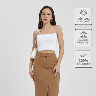 Áo Hai Dây Croptop Nữ Busy 2 Lớp Thun Dẻo Không Viền Co giãn Ôm Sát HDC