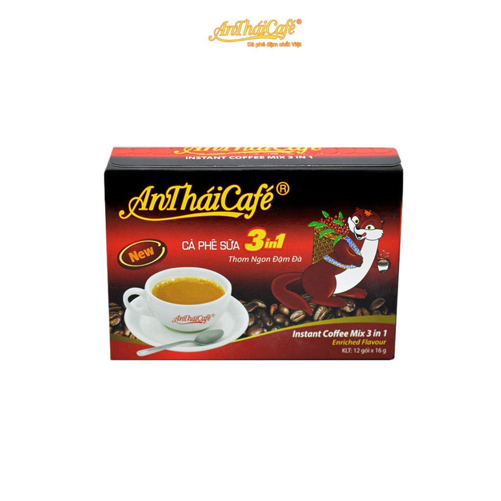 Cà Phê Hòa Tan 3 in 1 AnTháiCafé Mới (12 gói x 16gr)