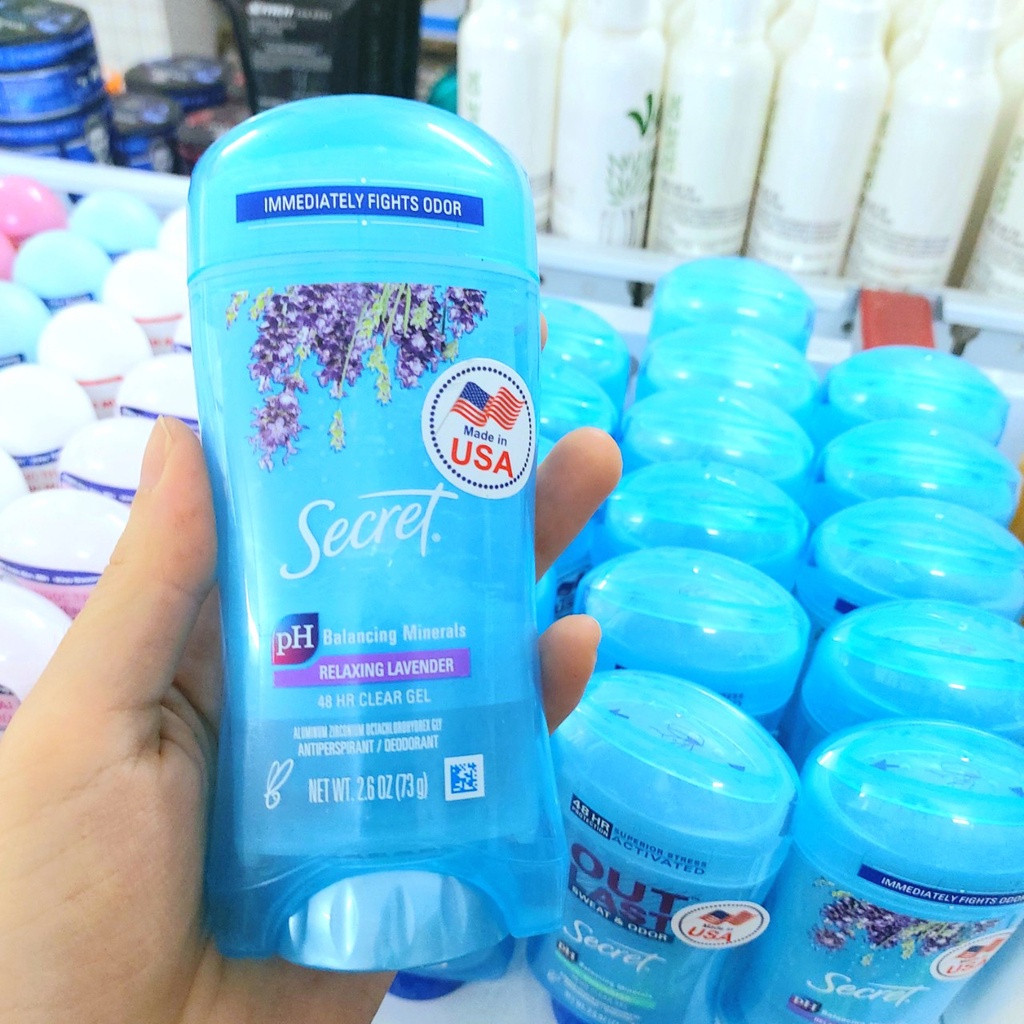 Lăn khử mùi nữ Secret USA Clear gel 73g Lavender, Outlast Completely Clean,  Unscented, Protecting - Sản phẩm khử mùi | TheFaceHolic.com
