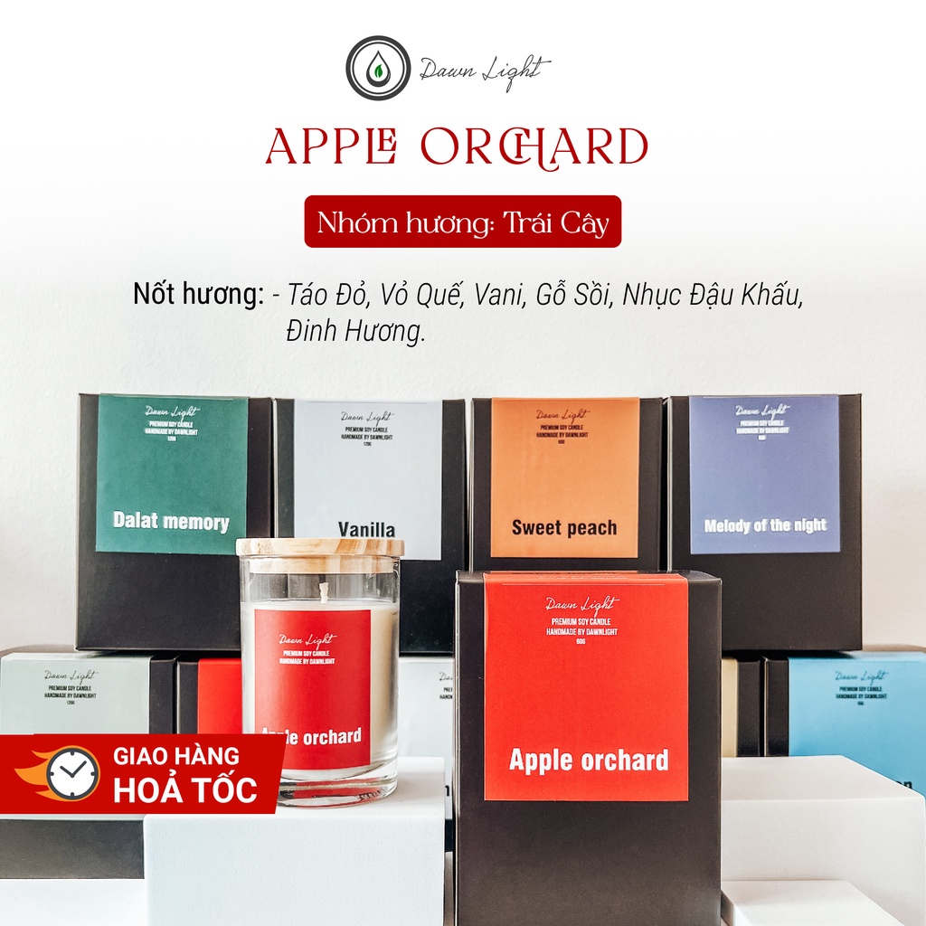 Nến Thơm Tinh Dầu Apple Orchard Vườn Táo Mùa Thu Dành Cho Phòng Vừa Và Nhỏ Dawn Light