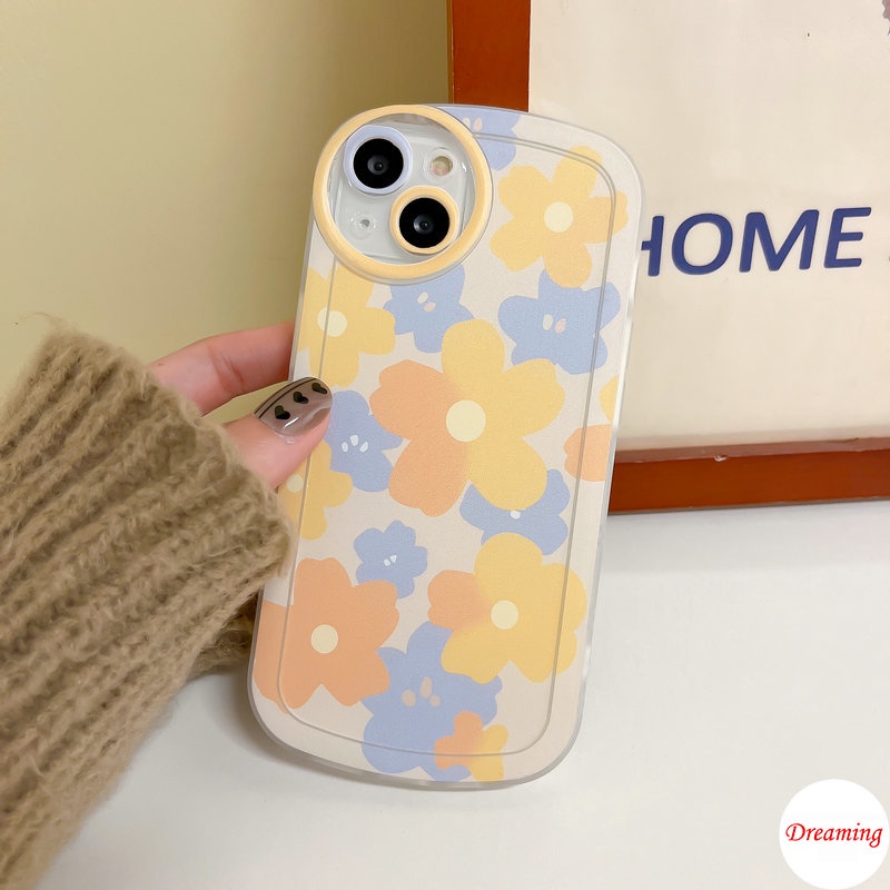 Ốp lưng điện thoại cho VIVO Y02S Y22 Y22S Y35 Y77 Y55 Y75 T1 Y33S Y21S Y21 Y53S Y51 Y51A Y31 Y30 Y50 Y20 Y12S Y20s G Y16 Y15S Y15A 4G 5G Vỏ mắt lớn mờ Motif Hoa vàng hồng
