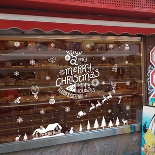 Tấm decal dán trang trí noel giáng sinh ngôi nhà tuyết trắng XL832
