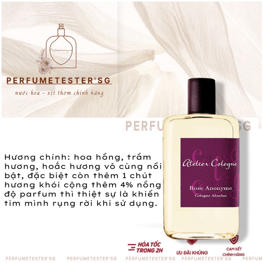 Nước Hoa unisex Nước hoa Atelier Cologne Rose Anonyme Extrait -𝒑𝒆𝒓𝒇𝒖𝒎𝒆𝒕𝒆𝒔𝒕𝒆𝒓