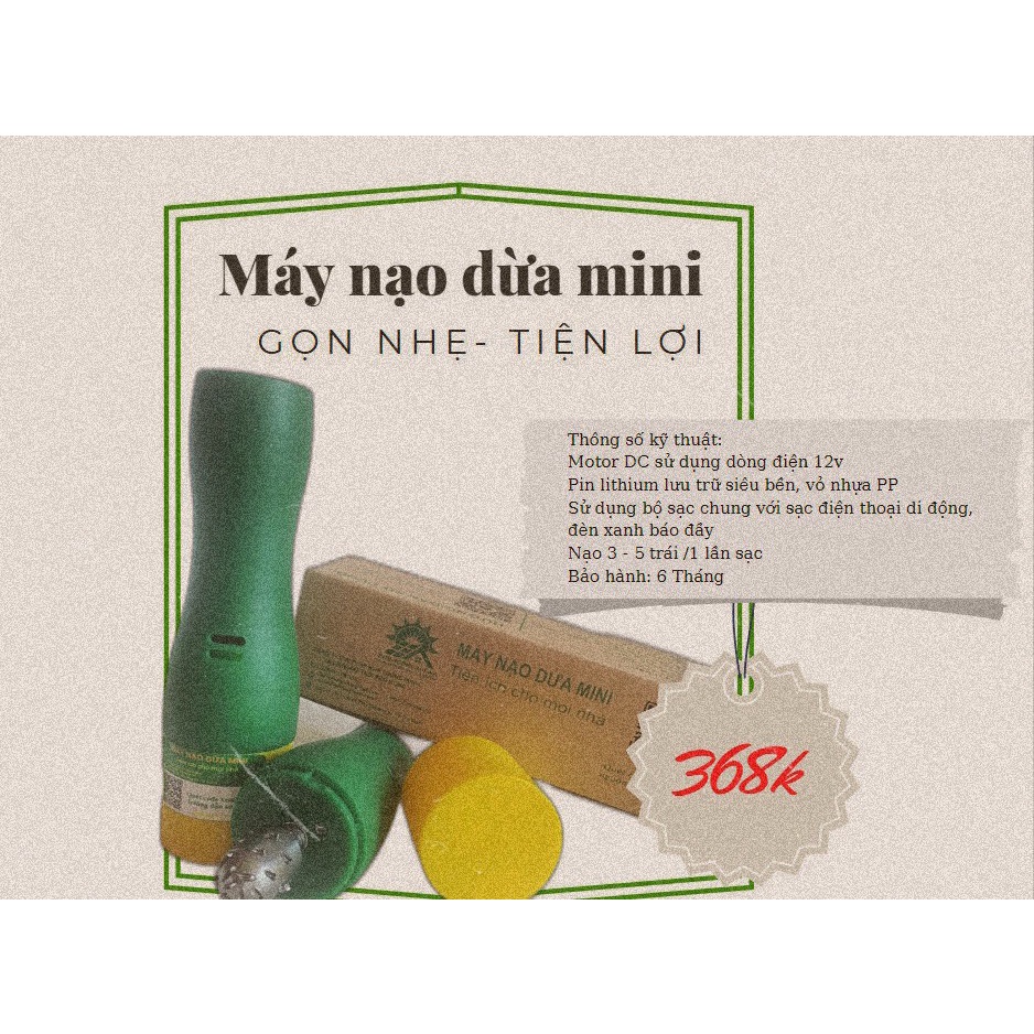 MÁY NẠO DỪA KHÔ MINI