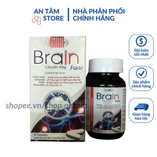 Viên uống Brain Forte Giúp bổ sung dưỡng chất cho não, phòng ngừa tai biến, chóng mặt ù tai Lọ 30 viên