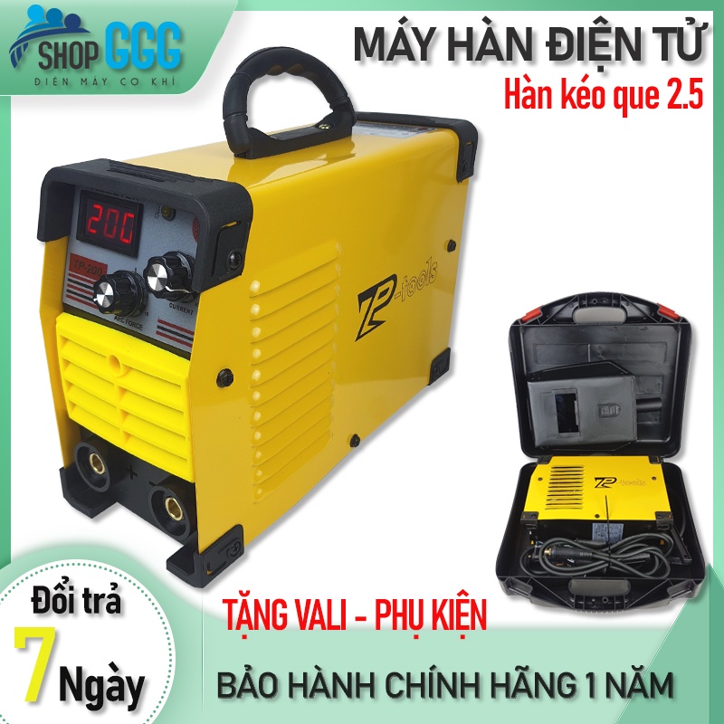 Máy hàn mini, máy hàn điện tử chính hãng TP200 TIẾT KIỆM ĐIỆN - Hàn kéo QUE 1.6-2.6, Hàn que inox | TĂNG VALI PHỤ KIỆN