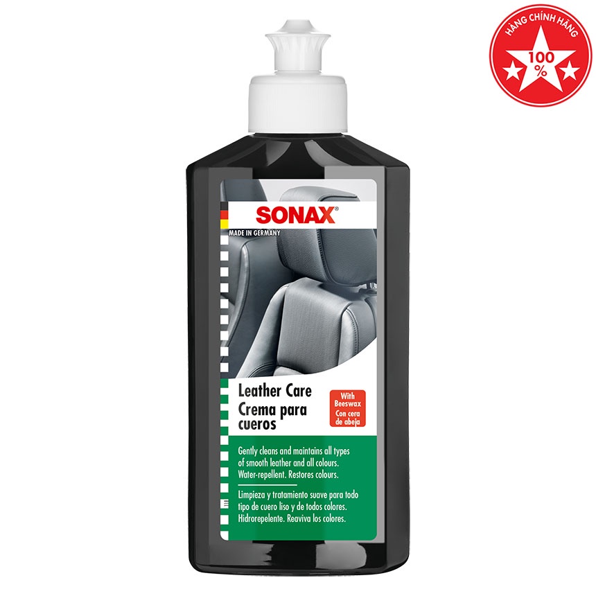 Kem bảo dưỡng da Sonax Leather care, chăm sóc ghế da nội thất xe ôtô