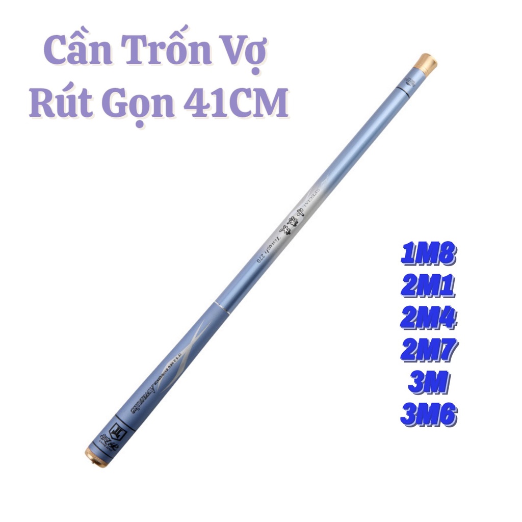 CẦN CÂU TAY , CÂU ĐÀI TRỐN VỢ RÚT GỌN 40CM VÔ CÙNG TIỆN LỢI